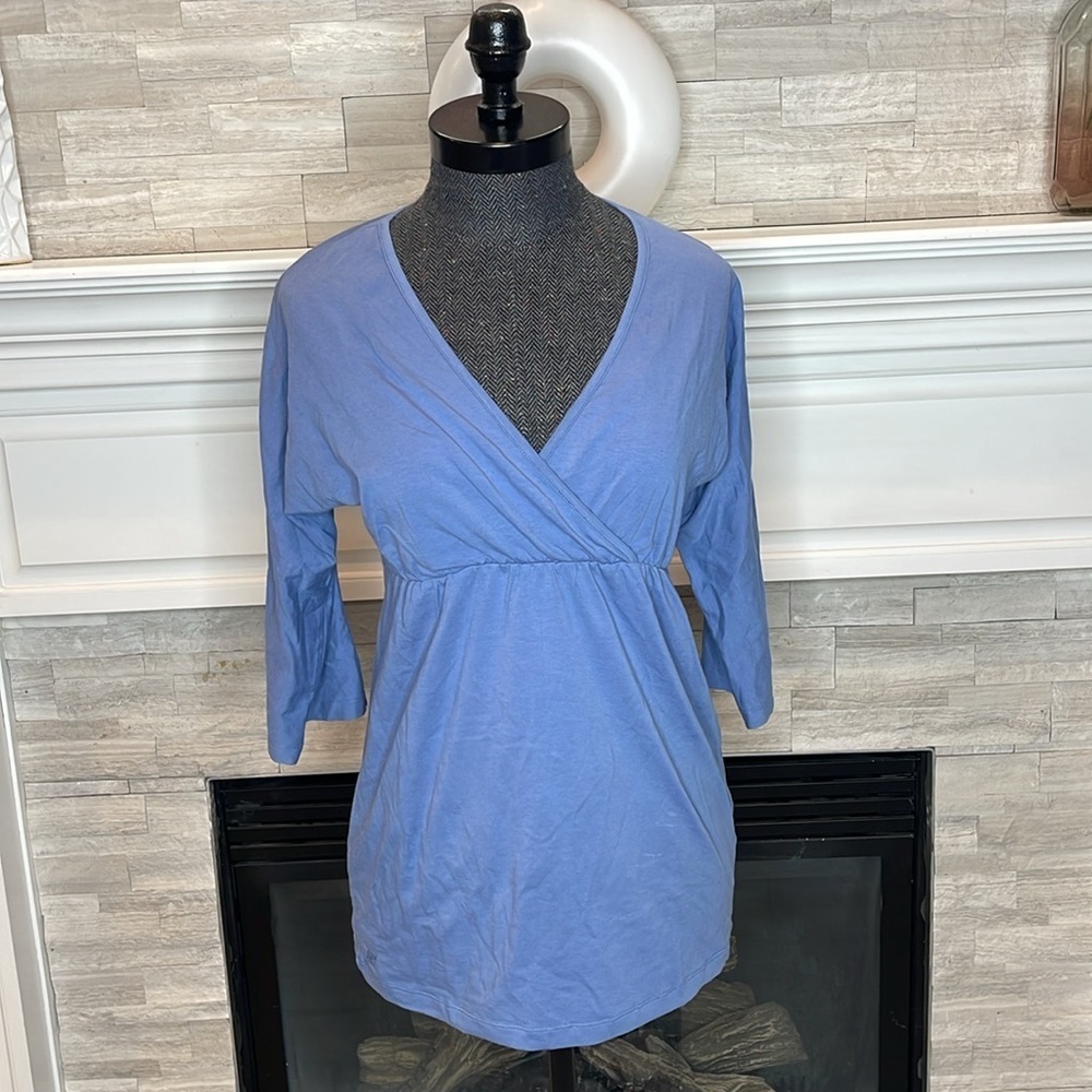 NWT Joy Organic Blue Top Cotton Size Large